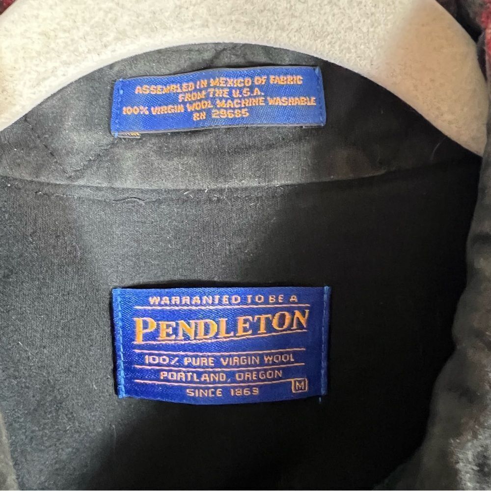 Pendleton Red Plaid Virgin Wool Button Down Shirt - image 7